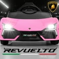 thumbnail image 3 of Best Choice Products Kids 12V Ride-On Car Officially Licensed Lamborghini Revuelto w/ Remote, LED Lights - Pink, 3 of 9
