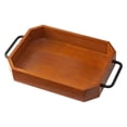 thumbnail image 4 of Bandeja de madera para servir café, té, tazas, diseño vintage, duradera, decorativa, organizador, bandeja de almacenamiento para maquillaje, fruta,, 4 of 9
