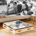 thumbnail image 3 of Natubeau 2 Pack 92L Under Bed Storage Containers with Wheels, Breathable Non-woven Under Bed Storage Organizers for Bedding, Clothes, Shoes, Beige, 3 of 11