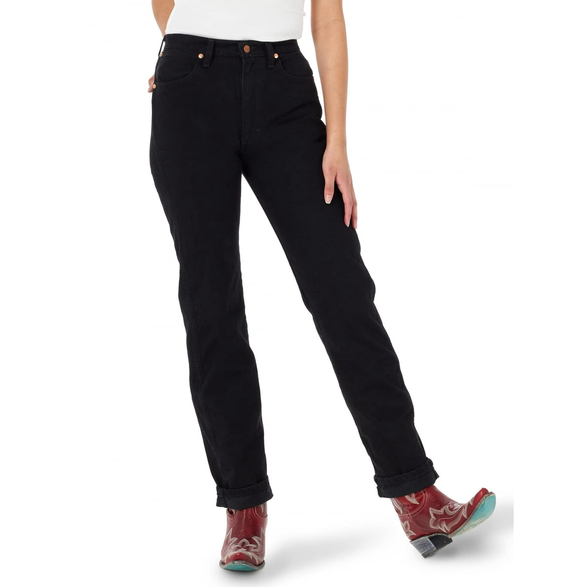 Wrangler Women's Cowboy Cut High Rise Slim Fit Tapered Leg Jean, Black,  9-34 | Walmart Canada