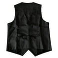 thumbnail image 3 of XIAOCHA Men's Faux Suede Western Vest V Neck Button Up Sleeveless Casual Waistcoat Vintage Cowboy Style Everyday Layering Top, 3 of 5