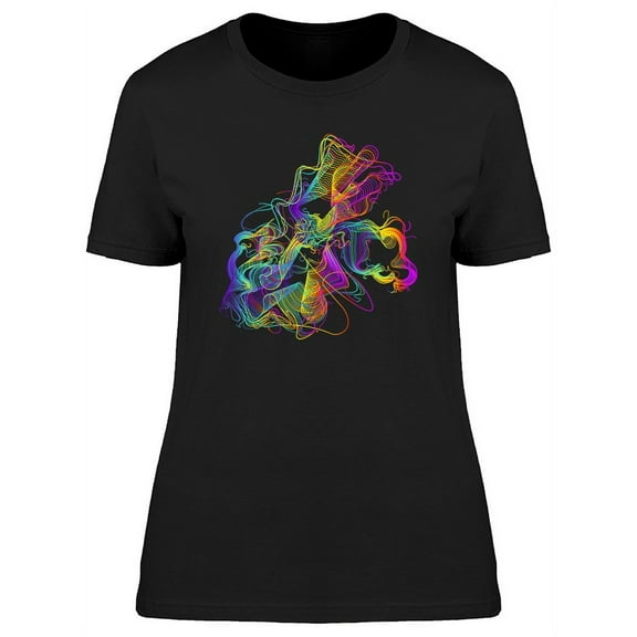 Moving Colorful Lines T-Shirt Women -Image by Shutterstock, Female Medium