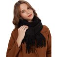 thumbnail image 1 of Lojalitet Bufandas de invierno cálidas y acogedoras: bufanda larga para mujer con flecos de algodón, 1 of 7