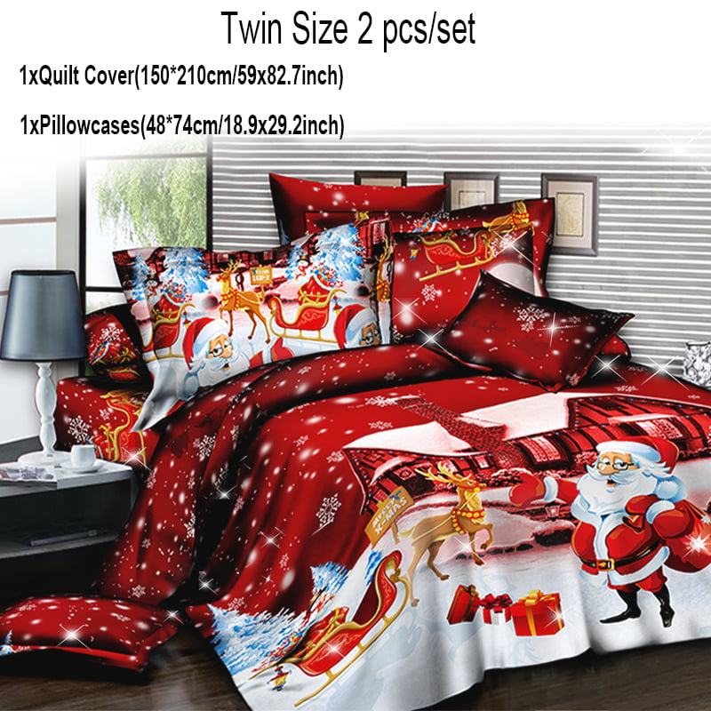 3D Red Rose Queen King Size Cotton Bedding Set 4Pcs Sheet Duvet Cover Pillowcase 