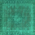 thumbnail image 1 of Ahgly Company Indoor Square Oriental Turquoise Blue Industrial Area Rugs, 6' Square, 1 of 4