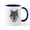White/Navy Inside, variant on CafePress - Wolf With Saxon Motif - 11 oz Ceramic Mug - Novelty Coffee Tea Cup