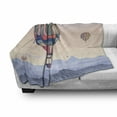 thumbnail image 2 of Hot Air Balloon Soft Flannel Fleece Throw Blanket, Travel Adventure Gradient Mountains Cartoon Airship Journey Illustration, Cozy Plush for Indoor and Outdoor Use, 50" x 70", Multicolor, by Ambesonne, 2 of 5