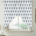 thumbnail image 2 of Blue Palm Trees Swag Valances for Windows, Kitchen Curtains 36 Inch Length 2 Panels Set, Summer Botanical Tropical Plants Short Curtains for Small Windows Rod Pocket Cafe Curtains Drapes 28"x36", 2 of 8