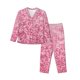thumbnail image 1 of Fotbe Pink Glitter Conjunto de Pijama de Manga Larga para Mujer con Estampado, Ropa de Dormir de 2 Piezas, Conjunto de Casa Suave y Cómodo con Bolsillos-X-Large, 1 of 7