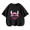 thumbnail image 3 of Camiseta de verano con dibujos animados de Disney Stitch para niños, traje de calle informal para niños y niñas, estampado 3D bonito, top transpirable de secado rápido, 3 of 5