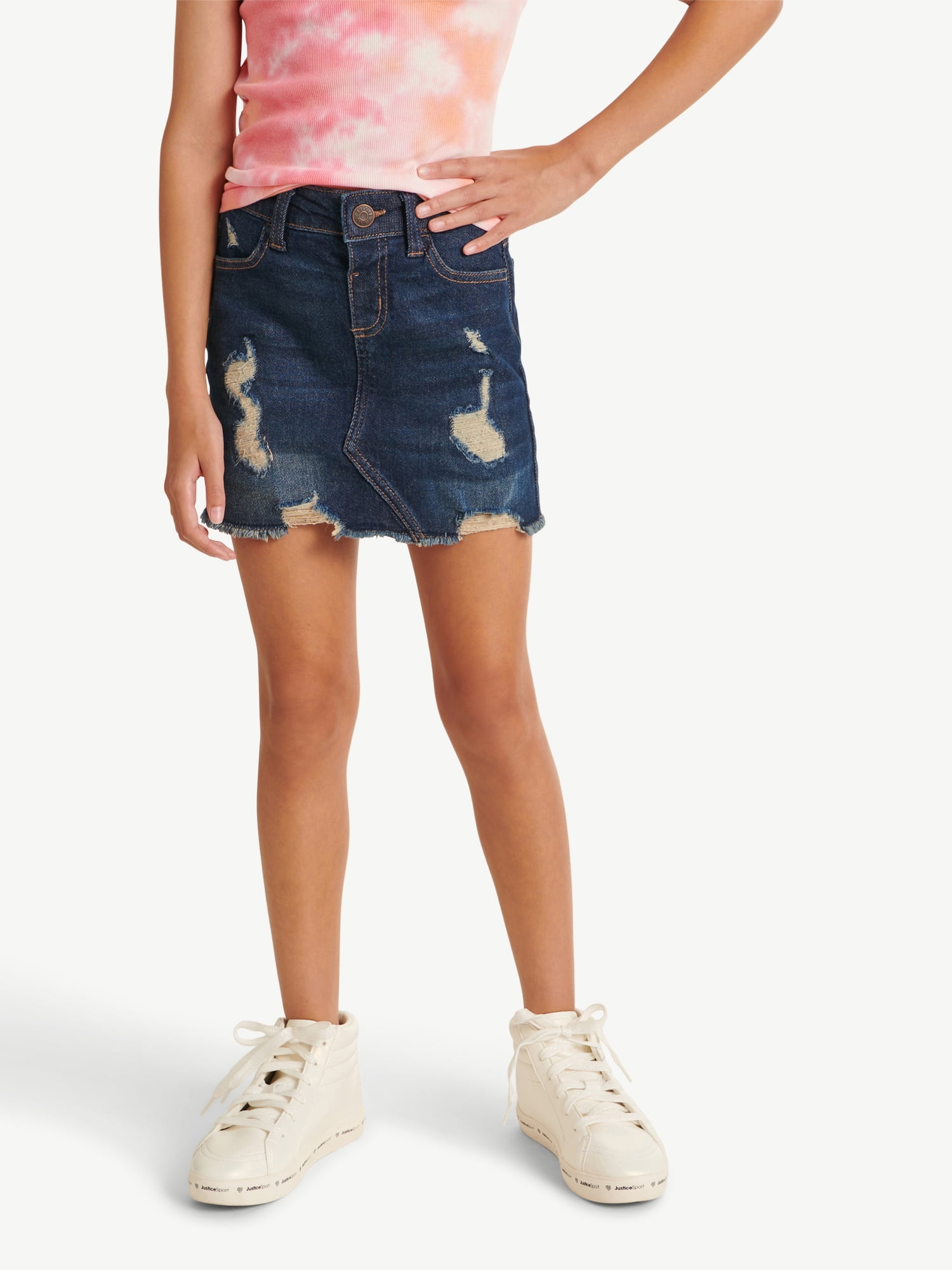Justice Girl's High Rise Denim Skirt, Sizes 6-18