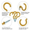 thumbnail image 4 of 10pcs Cup Hooks 1-1/4 Inch Vinyl Coated Screw-in Ceiling Wall Thread Hooks Great for Hanging Home Lignts Yellow, 4 of 7