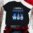 thumbnail image 5 of Penkiiy Happy Hanukkah Shirt Women Chrismukkah Shirt Cat Candle Shirt Love and Light T-Shirt Festival Short Sleeve Tops Black, 5 of 8