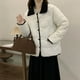 thumbnail image 5 of Parkas de manga larga para mujer, chaqueta acolchada informal de manga larga con solapa corta de invierno, 5 of 6