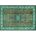 thumbnail image 1 of Ahgly Company Machine Washable Indoor Rectangle Persian Turquoise Blue Traditional Area Rugs, 2' x 4', 1 of 4