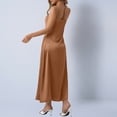 thumbnail image 4 of RXMEKW Robe Maxi en Satin pour Femmes avec Col Bénitier et Bretelles Spaghetti, Robe de Soirée Ajustée Unie pour Invitée de Mariage et Cocktail, 4 of 7