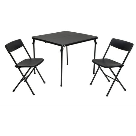 Orange Kitchen Table Cosco 3-Piece Centerfold Table and 2 Chairs, Indoor/Outdoor Tailgate Set, Multiple Colors ()