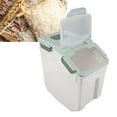 thumbnail image 4 of PP Airtight Rice Container Plastic Airtight Rice Bin Mint Green Rice Storage Bin with Easy Open Lid for Kitchen Pantry Flour Grains Pet Food, 4 of 7