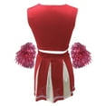 thumbnail image 5 of Ediodpoh Cheerleading Student Sports Day Cheerleading Competition Dress Top Skirt Set Red XXL, 5 of 5