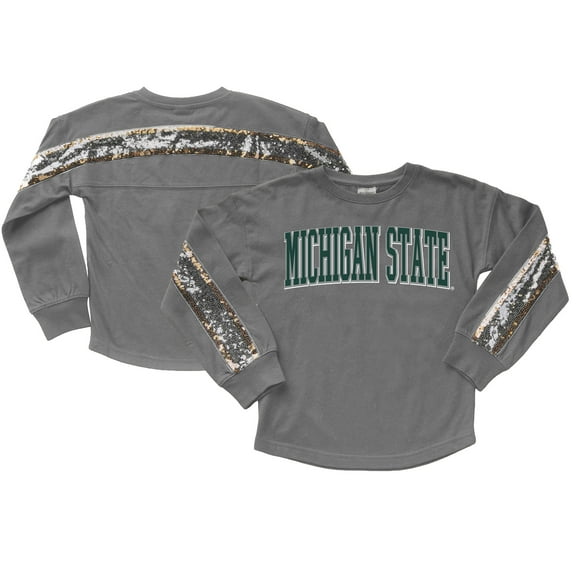 Girls Youth Gameday Couture Gray Michigan State Spartans Guess Who's Back Long Sleeve T-Shirt