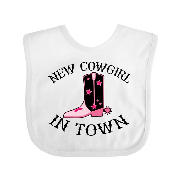 Inktastic New Cowgirl in Town Cow Girl Girls Baby Bib