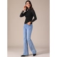 thumbnail image 3 of DARING DIVA Women's Semi Sheer Mesh Lace Trim Mock Neck Blouse XS Black, 3 of 6