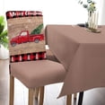 thumbnail image 5 of muroi Merry Christmas Dining Chair Slipcover, Truck Tree Vintage Board Wood Grain Buffalo Check Stretch Covers Removable Parsons Protector for Kitchen Room Banquet Party, Set of 6, 5 of 7