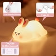 thumbnail image 6 of "Bunny Lulu Big Face Rabbit Silicone Night Light , Rechargeable Touch Control Girls Night Light, Kawaii Bunny Lamp for Toddler Room Decor, Perfect Birthday Gift for Children and Women", 6 of 7