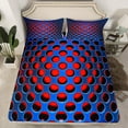 thumbnail image 2 of Manfei Abstract Geometric Geometric Twin Sheet Sets,Stereoscopic Dense Holes Twin Fitted Sheet,Blue Red Flat Sheet,Lightweight Room Decoration,3-Piece, 2 of 7