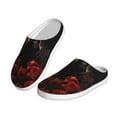 thumbnail image 2 of Fotbe Elegant Rose Skull Pattern Women's Fuzzy Curly Fur Memory Foam Loafer Slippers Indoor Outdoor Slippers Winter Home Shoes-37/38, 2 of 7
