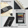 thumbnail image 4 of Leather Notebook with Pen Holder Writing Notepad Includes 100 Pages Lined Journal Cute Bees and Honeycomb Pattern, 4 of 6