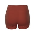 thumbnail image 3 of A2Y Women's Basic Solid Premium Cotton High Rise Bike Shorts Dark Rust S, 3 of 6