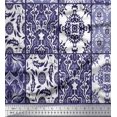 thumbnail image 1 of Soimoi Modal Satin Fabric Check & Damask Patchwork Print Fabric by the Yard 42 Inch Wide, 1 of 3