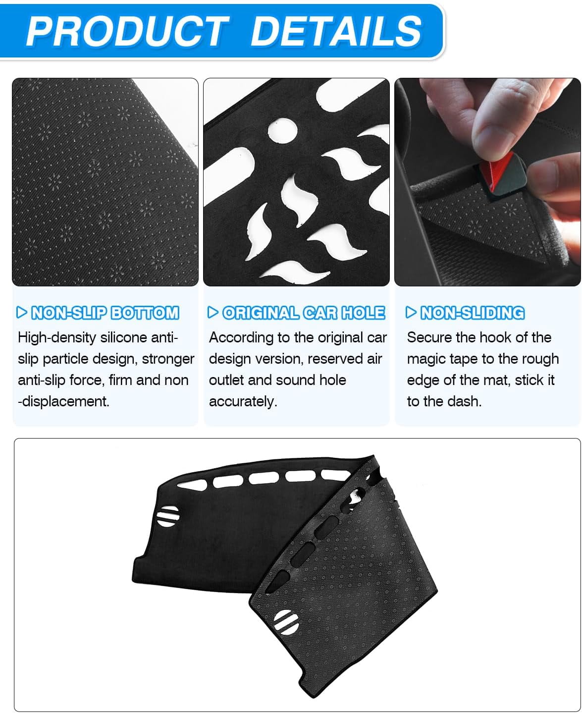 Canvcle Dashboard Cover Custom Fit for Ford Escape 2020-2025 (Without HUD) Accessories Dash Cover Mat Pad Non-Slip Pad Carpet Anti-Glare