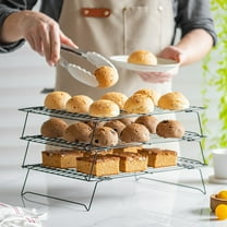 Herrnalise 3 Tier Cooling Rack for Baking,8.27x13.98 Inches Stainless Steel Baking Rack,Thick Wire Cookie Rack Cooking Grid Grill for Cooking,Roasting,Grilling,Easy to Clean Oven & Dishwasher Safe