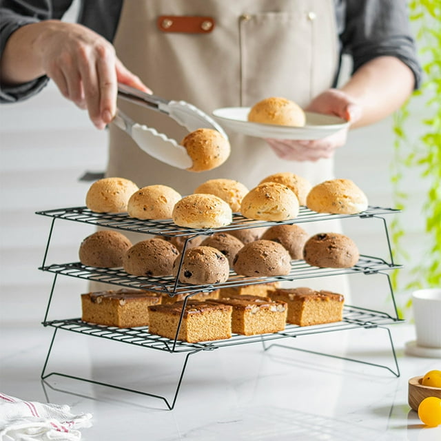 TopLLC Rack Three-layered Folding Rack Drying Cake Rack Drying Net Cake Pastry cooling net