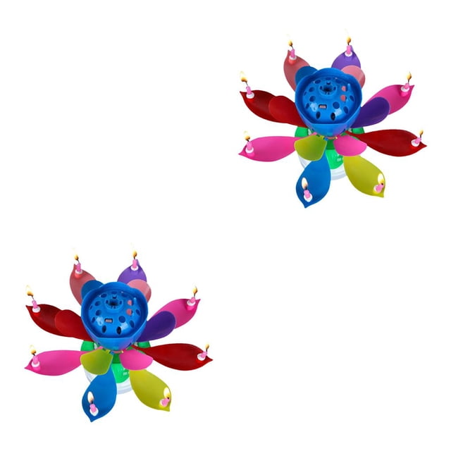 Decoraciones para fiestas Bewildely de música con forma de flor giratoria 2piezas