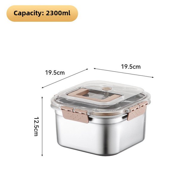 Premium 304 & 316 Stainless Steel Food Storage Container with Built-In Lid - 2500ML Airtight Preservation Box for Kitchen, Office, Restaurant Use | Ice Box Compatible, Sleek Design, Ideal Gift for