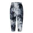 thumbnail image 5 of Zylarhe Women's Pants Women's Casual Capris High Waist Tie Dye Print Drawstring Joggers Comfortable Pants Soft Stretchy Yoga Trousers Trendy Athletic Bottoms, 5 of 5