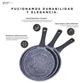 thumbnail image 4 of Juego de Sartenes Antiadherentes de Granito Set de 3 Piezas 20 cm 24 cm 28 cm Aluminio Resistente Doble Capa Mango de Silicona, 4 of 7