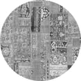 thumbnail image 1 of Ahgly Company Indoor Round Patchwork Gray Transitional Area Rugs, 5' Round, 1 of 4