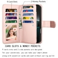 thumbnail image 2 of For iphone 17 Pro Max Case Wallet with Card Holder, Lanyard and Kickstand for Women Men, Ebizware Magnetic Flip Detachable PU Leather Wallet Phone Case Cover for iphone 17 Pro Max 6.9" - Rose, 2 of 7