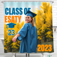 thumbnail image 1 of Personalized Graduation Shower Curtain - Class of ESATY 23 2023 with Vibrant Autumn Trees Design, 1 of 4