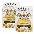 thumbnail image 2 of Gnomes Sunflowers Kitchen Towels Set of 2, Country Yellow Floral Bees Farmhouse Wooden Absorbent Dish Towels for Kitchen, Microfiber Hand Towel, Quick Drying Tea Towel for Cleaning Dishcloths, 2 of 7