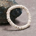 thumbnail image 3 of Nvzi Pulsera elástica de cuentas de madera para hombre - Beige, 3 of 4