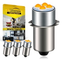 Ruiandsion P13.5S 10-60V Wide Voltage Amber Yellow LED Bulb 800LM 2500K Warm Glow Replacement for Bicycle Headlight Camping Outdoor Light,Pack-4