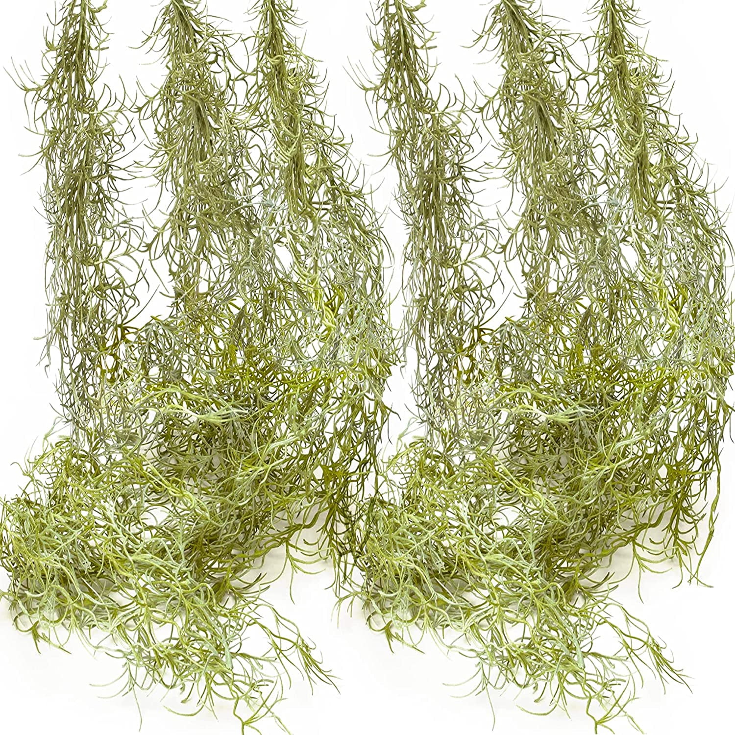 6 Pcs Artificial Greenery Moss Hanging Plants, Fake Spanish Moss