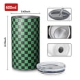 thumbnail image 4 of 20oz Coffee Tumblers Green and Black Checkerboard Pattern Stainless Steel Vacuum Insulated Travel Tumbler Coffee Cups Mug with Lid and Straw with Cleaning Brush for Cold & Hot Drinks, 4 of 5
