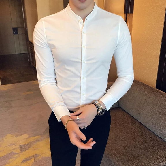 Trybuy Trendy Fashionable Branded White Cotton Dress Shirt For Men