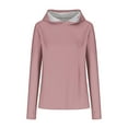 thumbnail image 4 of tklpehg Hoodies for Women Lightweight Casual Going Out Tops Long Sleeve Tops Vintage Sweatshirt Hooded Loose Classic Solid Color Pullover (Pink,XXXXXL), 4 of 5